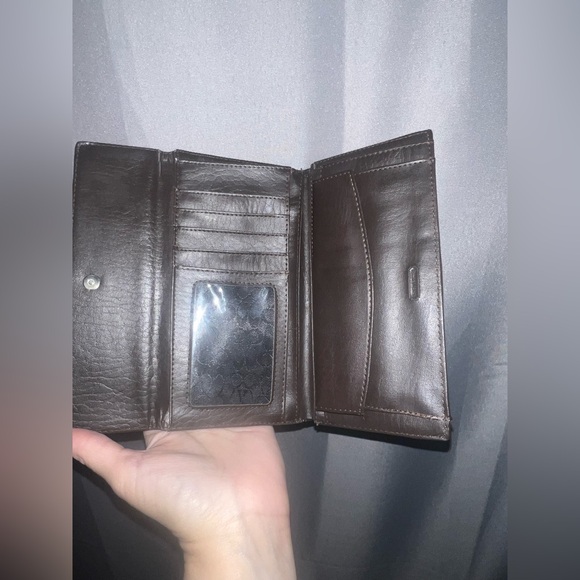 Coach Signature Brown and Tan Wallet - Picture 5 of 11